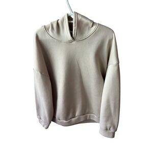 SHEIN Women's Beige Pullover Hoodie Sweatshirt‎ with Graphic Size L